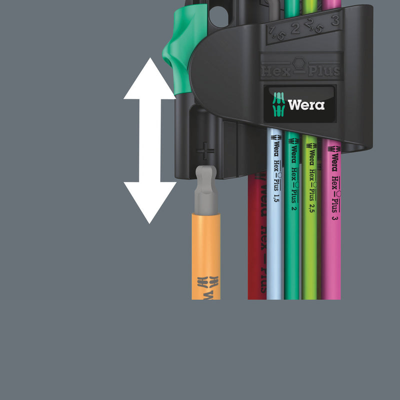 Wera 05022534001 950/7 Hex-Plus Multicolour Magnet 1 L-key set, metric, BlackLaser, 7 pieces