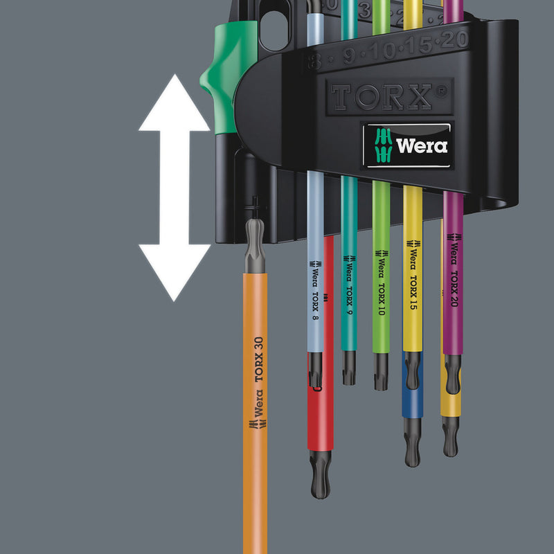 Wera 05073599001 967/9 TX BO Multicolour 1 SB L-key set for tamper-proof TORXÃ‚Â® screws, BlackLaser, 9 pieces