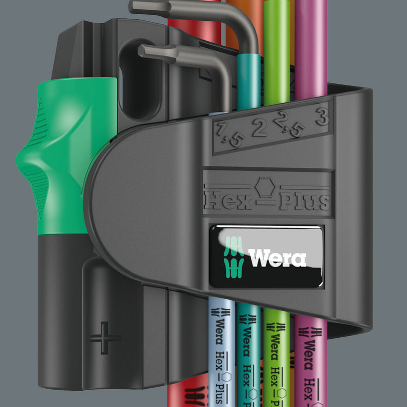 Wera 05022534001 950/7 Hex-Plus Multicolour Magnet 1 L-key set, metric, BlackLaser, 7 pieces