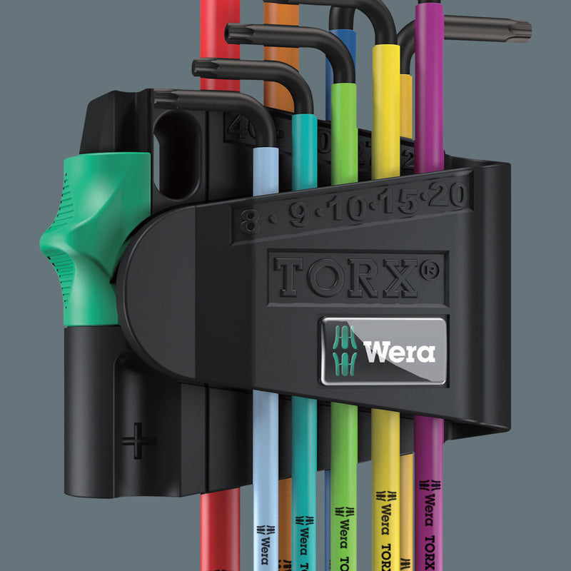 Wera 05073599001 967/9 TX BO Multicolour 1 SB L-key set for tamper-proof TORXÃ‚Â® screws, BlackLaser, 9 pieces