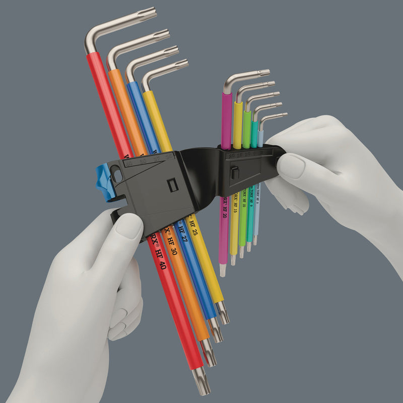 Wera 05022689001 3967/9 TX SXL Multicolour HF Stainless 1 L-key set with holding function, stainless, 9 pieces