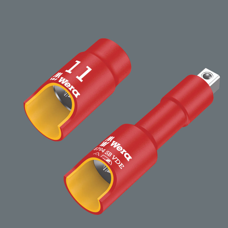 Wera 05004964001 8794 SB VDE Zyklop extension, insulated, short, 3/8", 3/8" x 91 mm